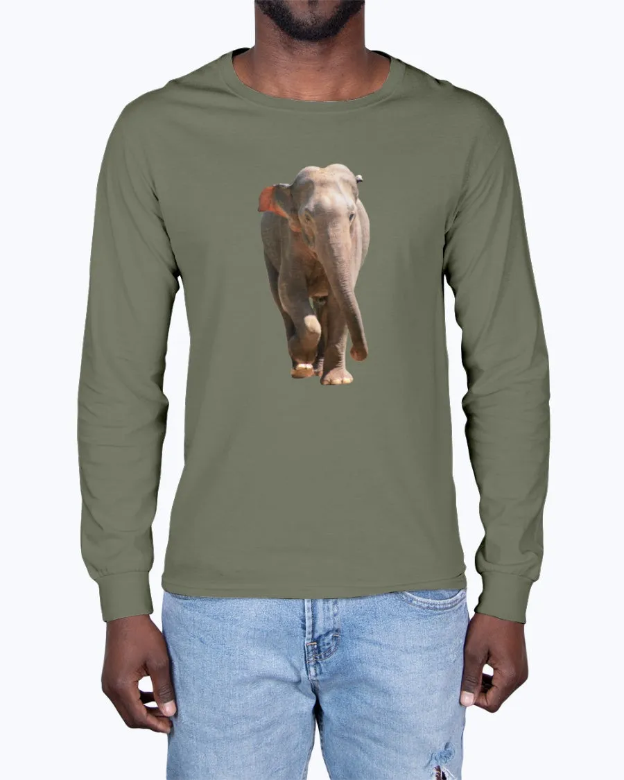 Charging Indian Elephant, Moss Apparel, Long Sleeve T-Shirt sold by Moss Apparel product image thumbnail 4