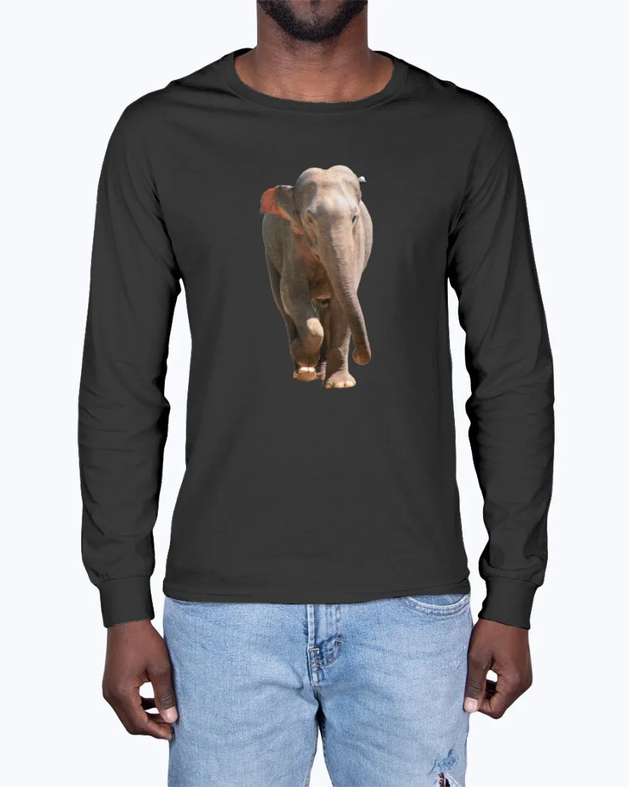 Charging Indian Elephant, Moss Apparel, Long Sleeve T-Shirt sold by Moss Apparel product image thumbnail 2