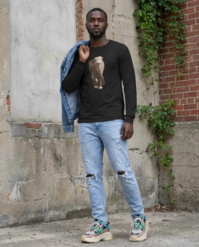 Charging Indian Elephant, Moss Apparel, Long Sleeve T-Shirt made by Moss Apparel