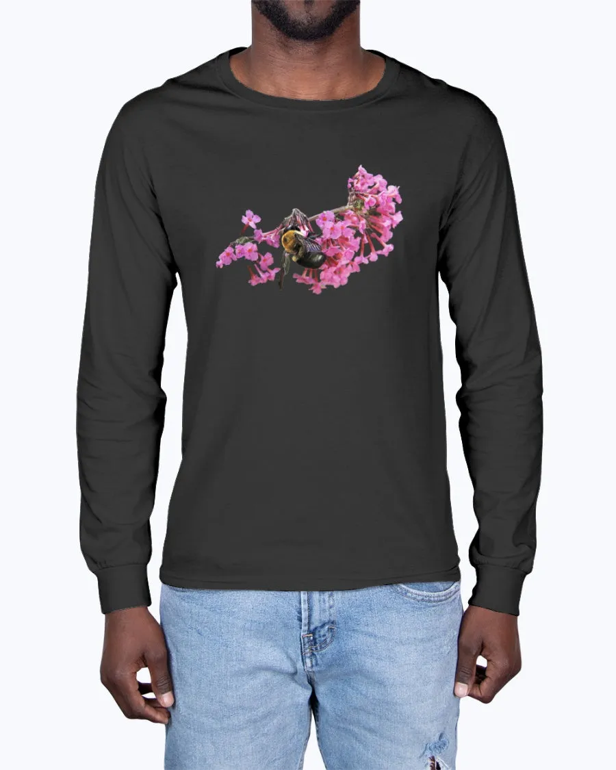 Bee and Butterfly Habitat Fund, Bee Pollinating Graphic, Moss Apparel, Long Sleeve T-Shirt sold by Moss Apparel product image thumbnail 4