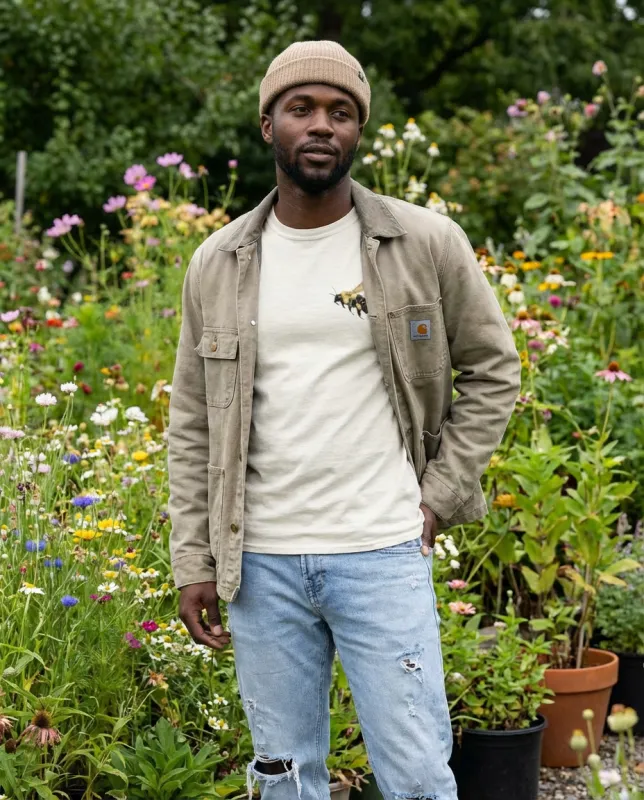 Bee and Butterfly Habitat Fund, Moss Apparel  Long Sleeve T-Shirt made by Moss Apparel