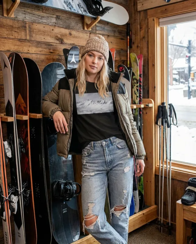 French Alps Mountain View, Skiing and Snowboarding Fan Apparel, Moss Apparel, Unisex T-Shirt made by Moss Apparel