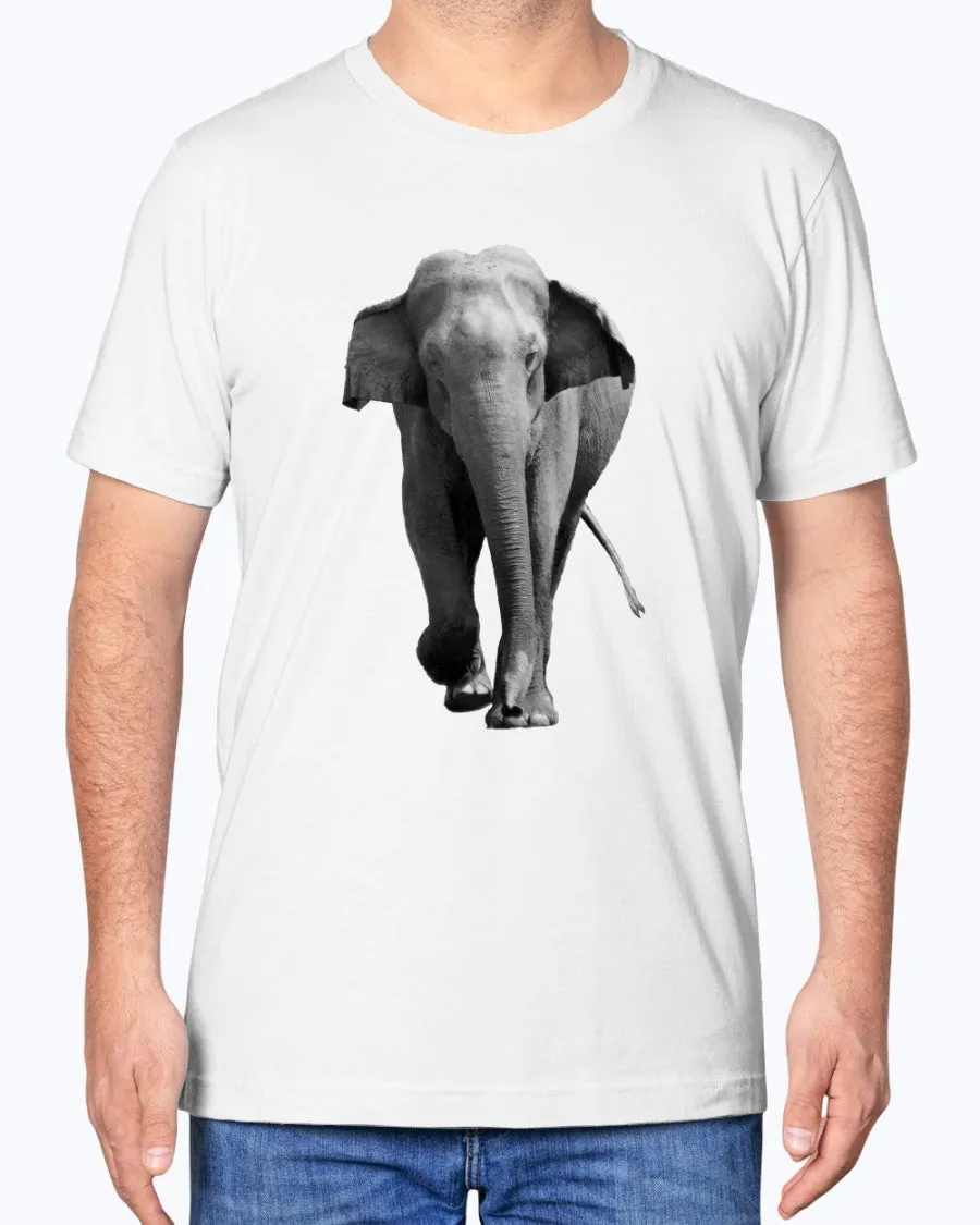Male Indian Elephant Charging in Sri Lanka, Asian Elephant, Elephant lovers wildlife fans, Moss Apparel, Unisex T-Shirt sold by Moss Apparel product image thumbnail 2