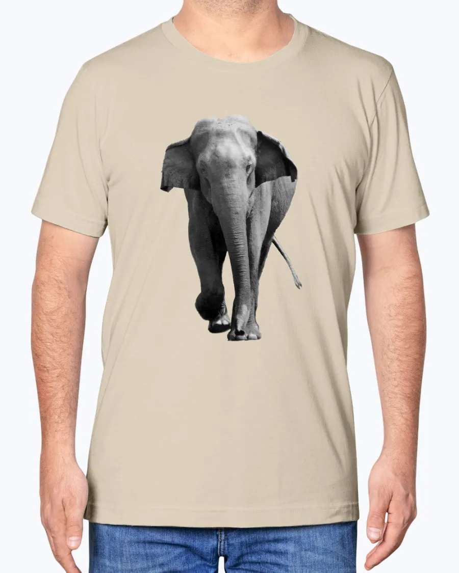 Male Indian Elephant Charging in Sri Lanka, Asian Elephant, Elephant lovers wildlife fans, Moss Apparel, Unisex T-Shirt sold by Moss Apparel product image thumbnail 5