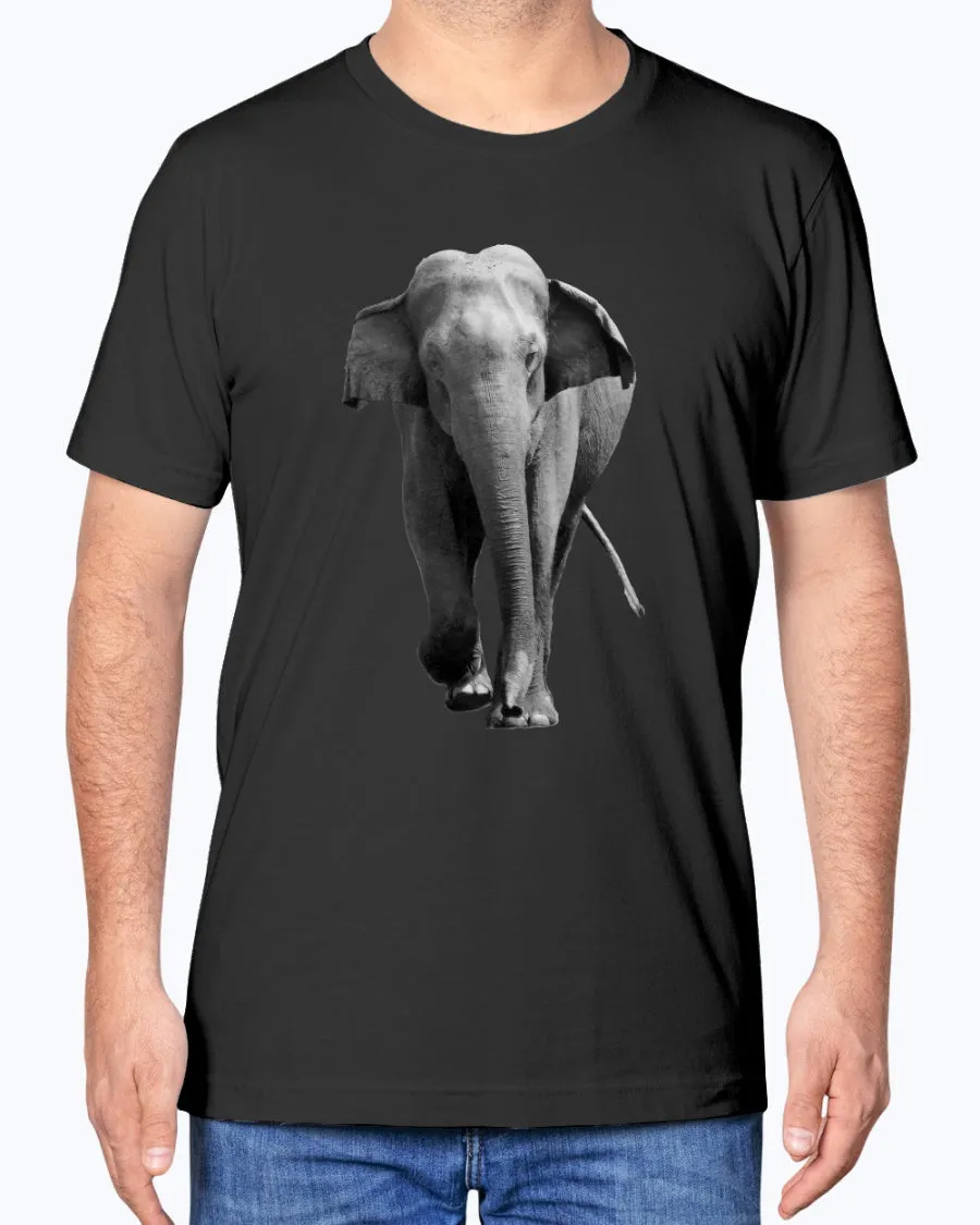 Male Indian Elephant Charging in Sri Lanka, Asian Elephant, Elephant lovers wildlife fans, Moss Apparel, Unisex T-Shirt sold by Moss Apparel