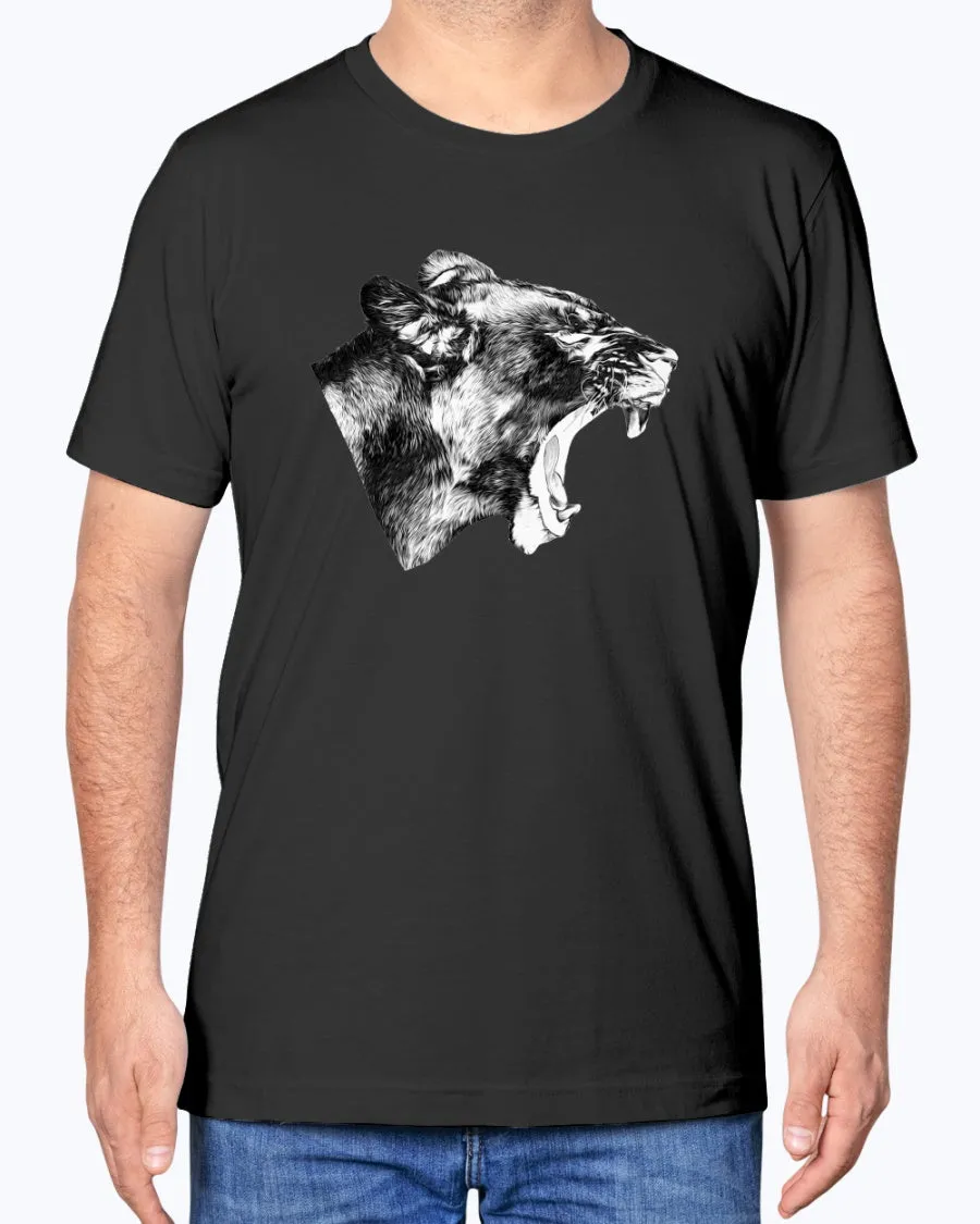 Lioness' Roar, lion lovers, wildlife fans, Moss Apparel, Unisex T-Shirt sold by Moss Apparel product image thumbnail 4