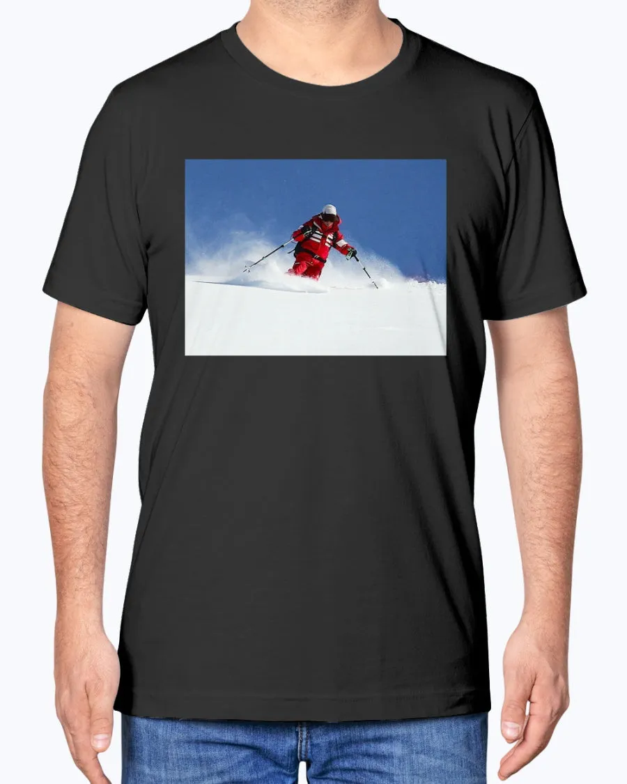 Skiing Bunny Hops, Cozy Unisex Winter Apparel, Moss Apparel, Unisex T-Shirt sold by Moss Apparel product image thumbnail 2