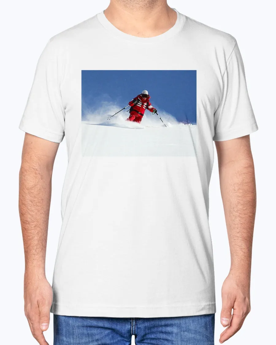 Skiing Bunny Hops, Cozy Unisex Winter Apparel, Moss Apparel, Unisex T-Shirt sold by Moss Apparel product image thumbnail 4