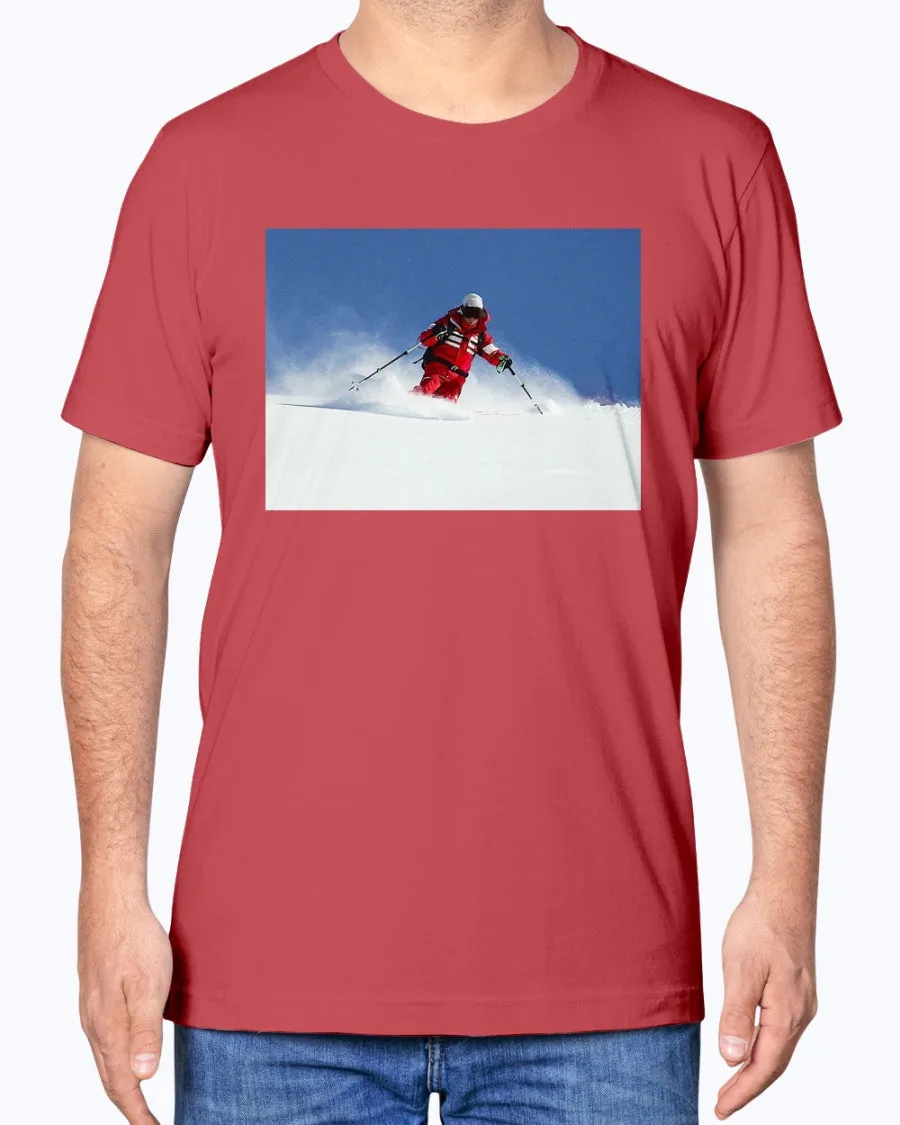 Skiing Bunny Hops, Cozy Unisex Winter Apparel, Moss Apparel, Unisex T-Shirt sold by Moss Apparel product image thumbnail 5