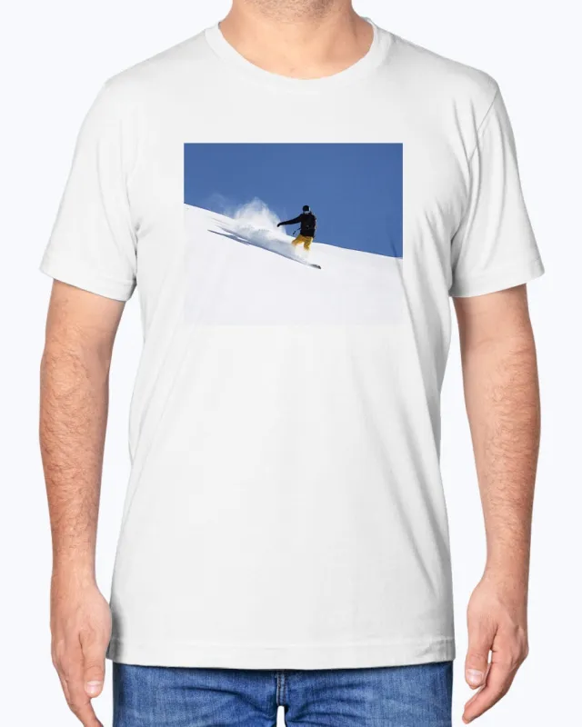 Mountain Flow, Snowboarding Shirt, Eco-Friendly Fashion, Moss Apparel, Unisex T-Shirt made by Moss Apparel