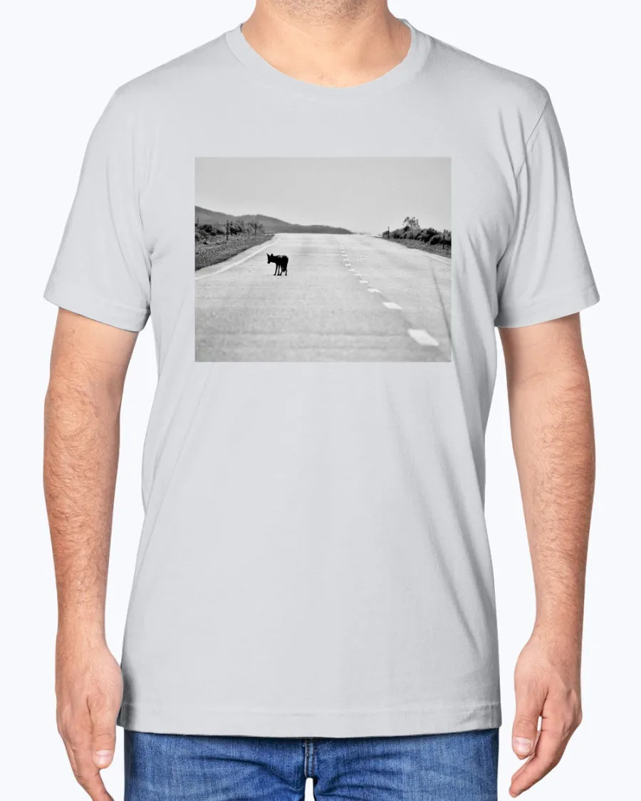 Lone Coyote, Wildlife Apparel, Eco-Friendly Fashion, Moss Apparel, Unisex T-Shirt sold by Moss Apparel product image thumbnail 2