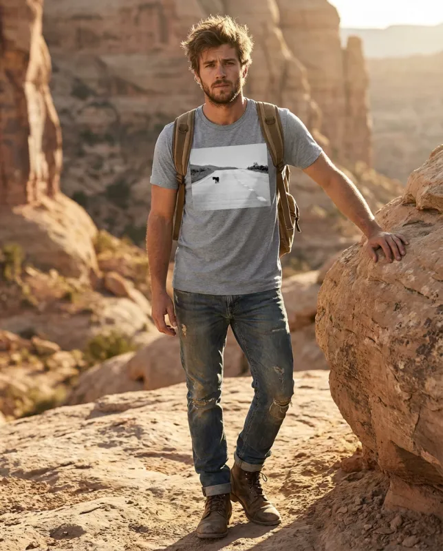 Lone Coyote, Wildlife Apparel, Eco-Friendly Fashion, Moss Apparel, Unisex T-Shirt made by Moss Apparel