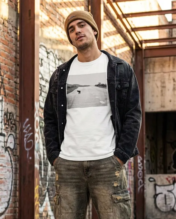 Lone Coyote, Wildlife Apparel, Eco-Friendly Fashion, Moss Apparel, Unisex T-Shirt sold by Moss Apparel product image thumbnail 4