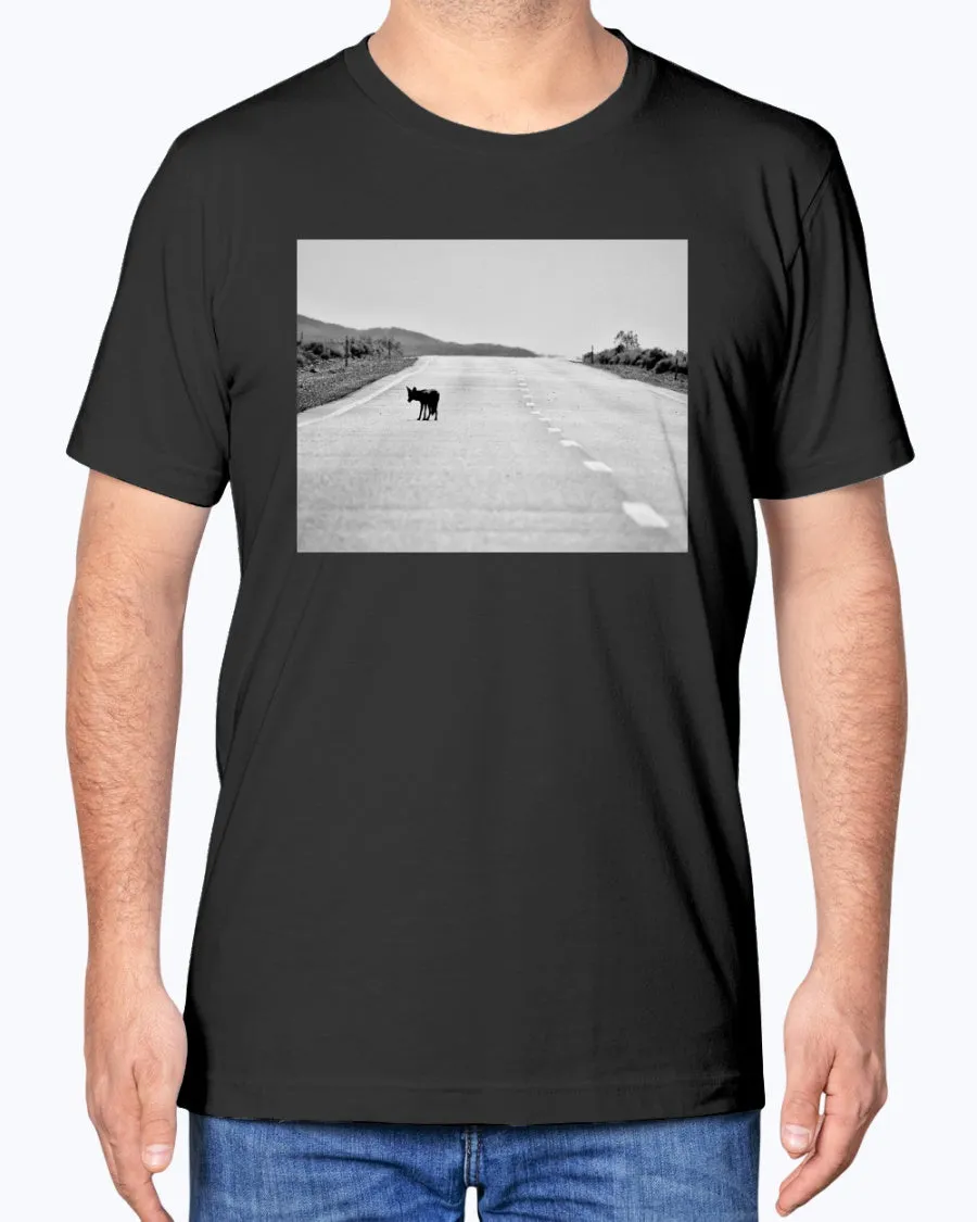 Lone Coyote, Wildlife Apparel, Eco-Friendly Fashion, Moss Apparel, Unisex T-Shirt sold by Moss Apparel product image thumbnail 3