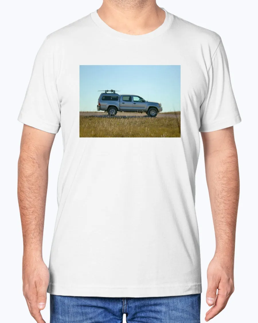 Lost Skier in a Tacoma, Bad Lands South Dakota, Moss Apparel, Unisex T-Shirt sold by Moss Apparel product image thumbnail 4