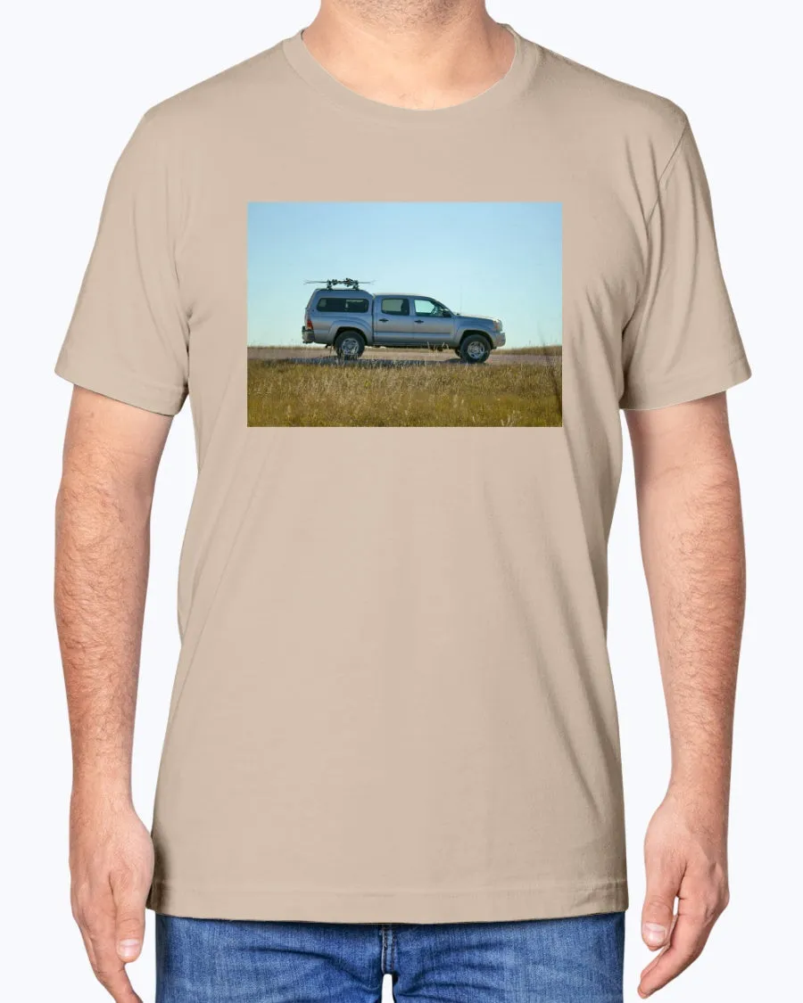 Lost Skier in a Tacoma, Bad Lands South Dakota, Moss Apparel, Unisex T-Shirt sold by Moss Apparel product image thumbnail 3