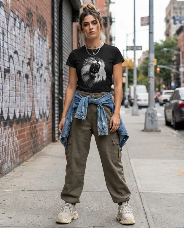 Majestic Lion, Wildlife Conservation, Cozy Casual Wear, Moss Apparel, Unisex T-Shirt made by Moss Apparel