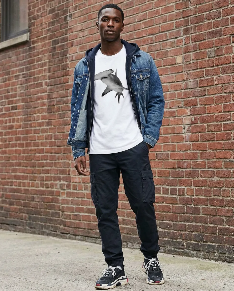 Hammerhead Shark, Great Hammerhead in Bimini Bahamas photograph, Moss Apparel, Unisex T-Shirt sold by Moss Apparel