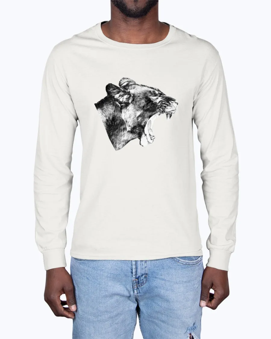 Lioness' Roar, lion lovers, wildlife fans, Moss Apparel, Unisex Long Sleeve T-Shirt sold by Moss Apparel product image thumbnail 3