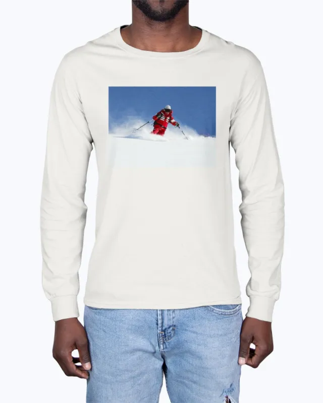 Skiing Bunny Hops, Winter Apparel, Moss Apparel, Unisex Long Sleeve T-Shirt made by Moss Apparel