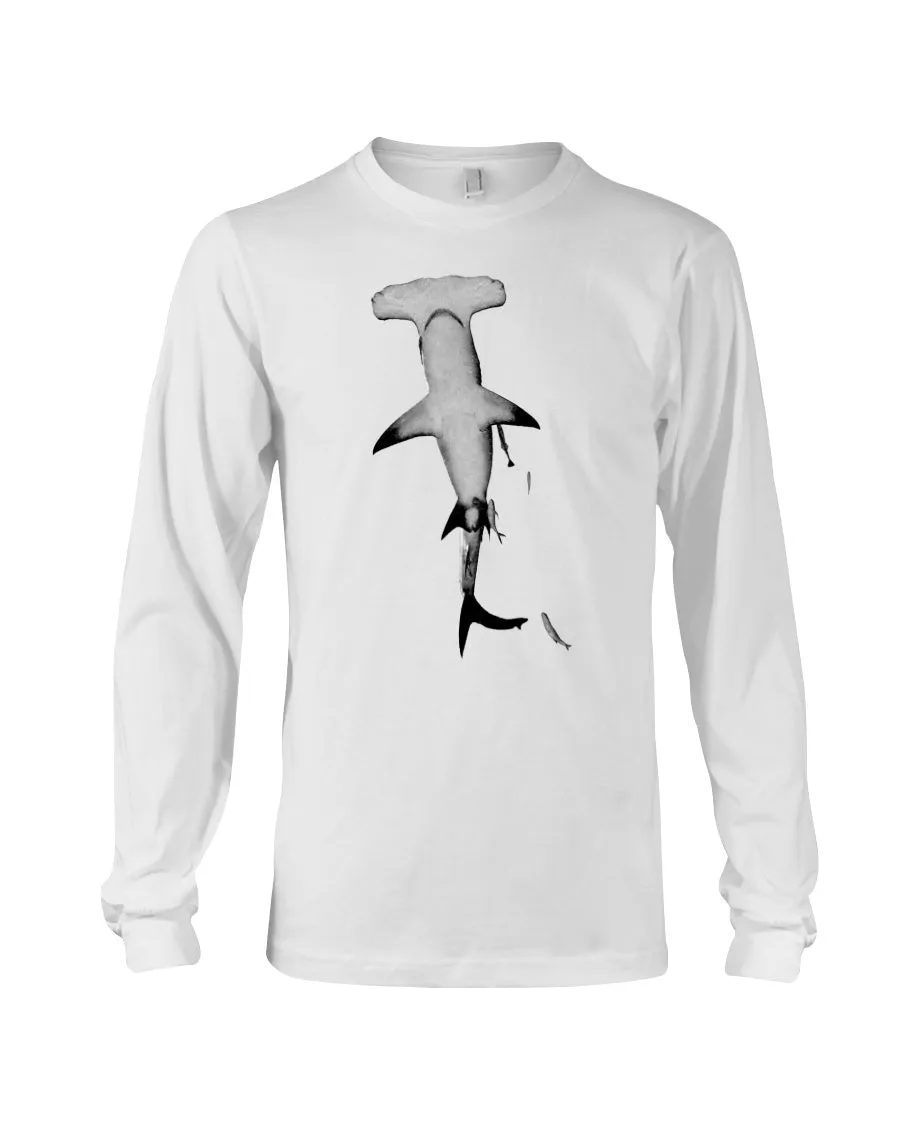 Hammerhead Overhead, shark sweater, high seas lover, Moss Apparel, Unisex Long Sleeve T-Shirt sold by Moss Apparel product image thumbnail 3