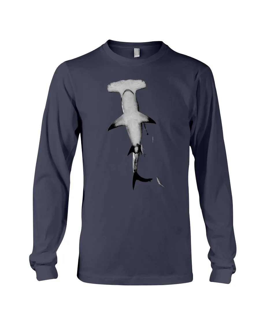 Hammerhead Overhead, shark sweater, high seas lover, Moss Apparel, Unisex Long Sleeve T-Shirt sold by Moss Apparel