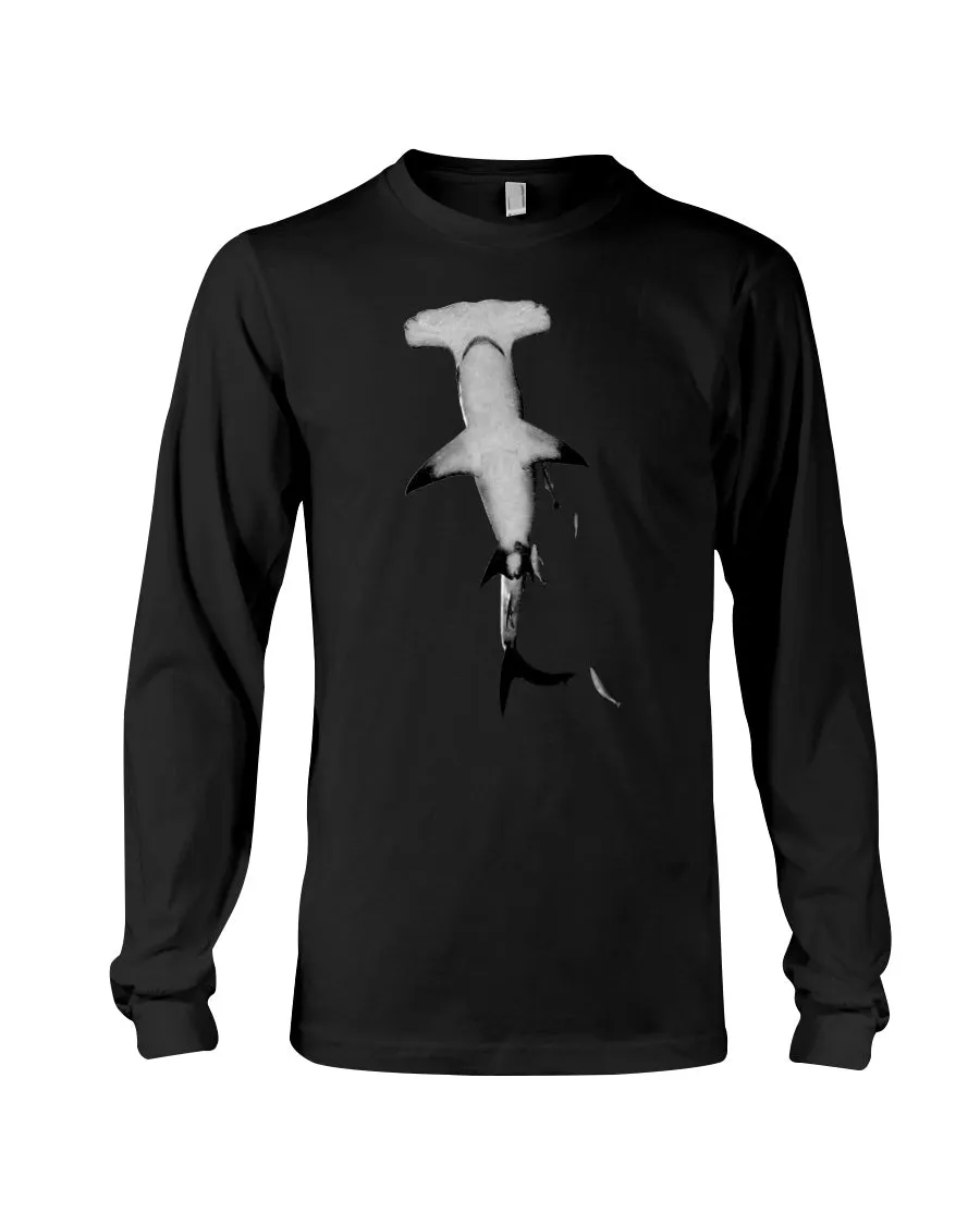 Hammerhead Overhead, shark sweater, high seas lover, Moss Apparel, Unisex Long Sleeve T-Shirt sold by Moss Apparel product image thumbnail 2