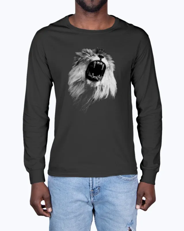 Majestic Lion, Lion Conservation, Moss Apparel, Unisex Long Sleeve T-Shirt made by Moss Apparel