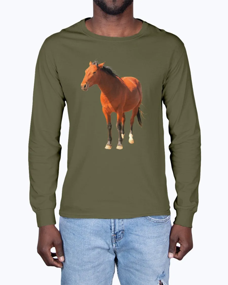 Desert Mustangs, Wild Horse Conservation, Moss Apparel, Unisex Long Sleeve T-Shirt sold by Moss Apparel product image thumbnail 4