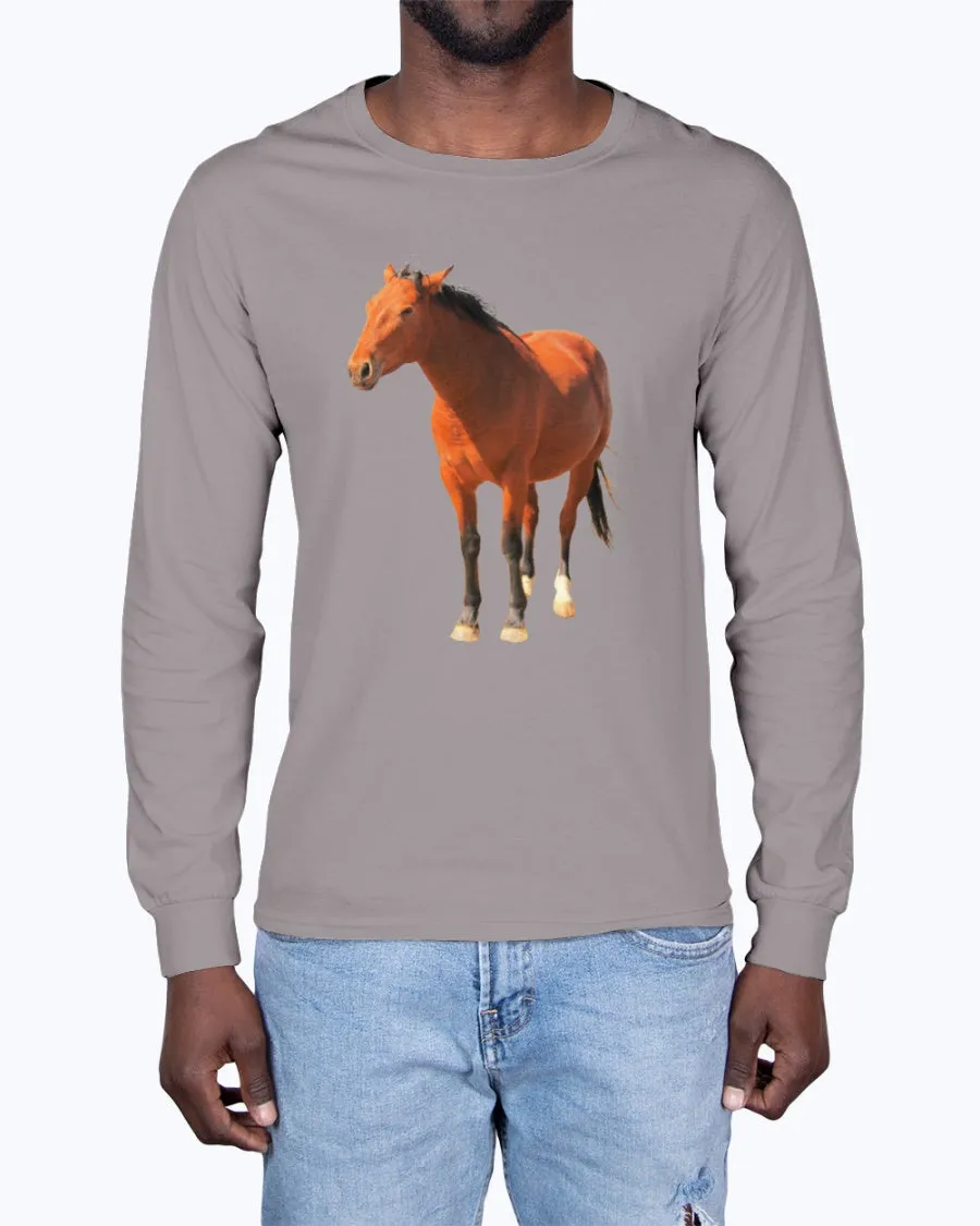 Desert Mustangs, Wild Horse Conservation, Moss Apparel, Unisex Long Sleeve T-Shirt sold by Moss Apparel product image thumbnail 3