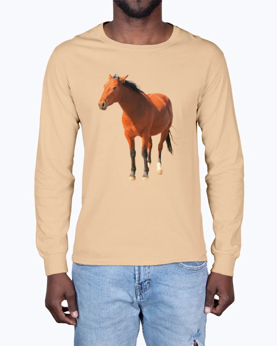Desert Mustangs, Wild Horse Conservation, Moss Apparel, Unisex Long Sleeve T-Shirt sold by Moss Apparel product image thumbnail 5