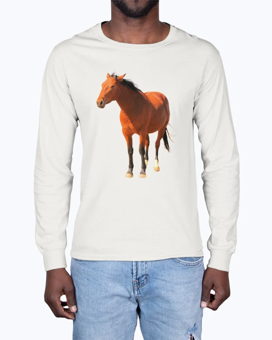Desert Mustangs, Wild Horse Conservation, Moss Apparel, Unisex Long Sleeve T-Shirt sold by Moss Apparel product image thumbnail 2