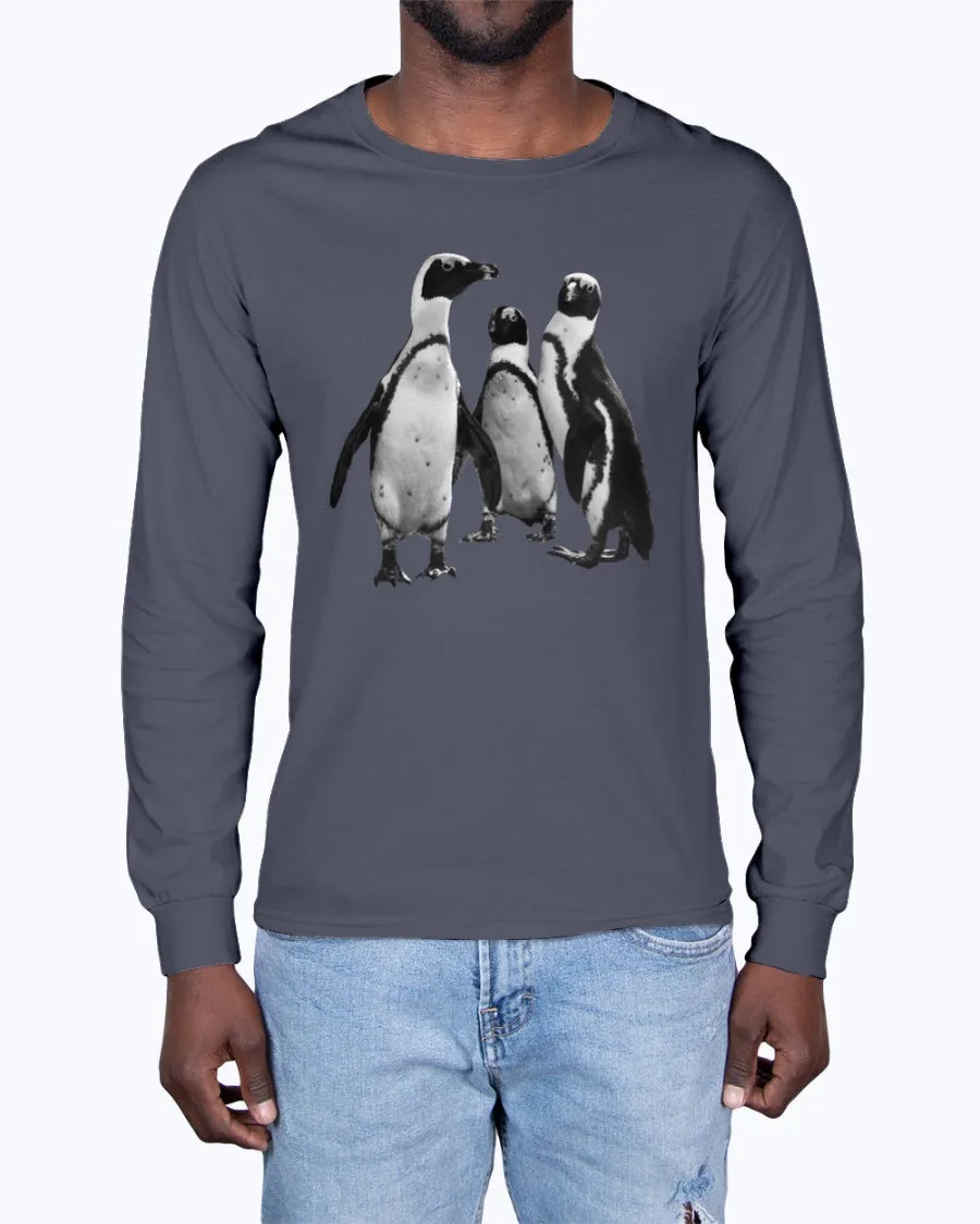 Penguin Huddle, Cute Animal Lover, Moss Apparel, Unisex Long Sleeve T-Shirt sold by Moss Apparel product image thumbnail 4