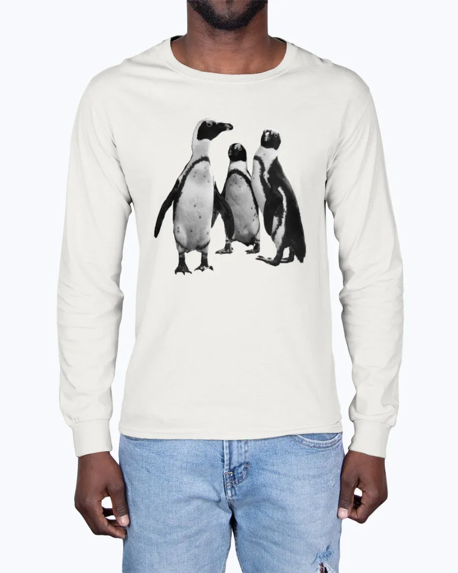 Penguin Huddle, Cute Animal Lover, Moss Apparel, Unisex Long Sleeve T-Shirt sold by Moss Apparel product image thumbnail 3