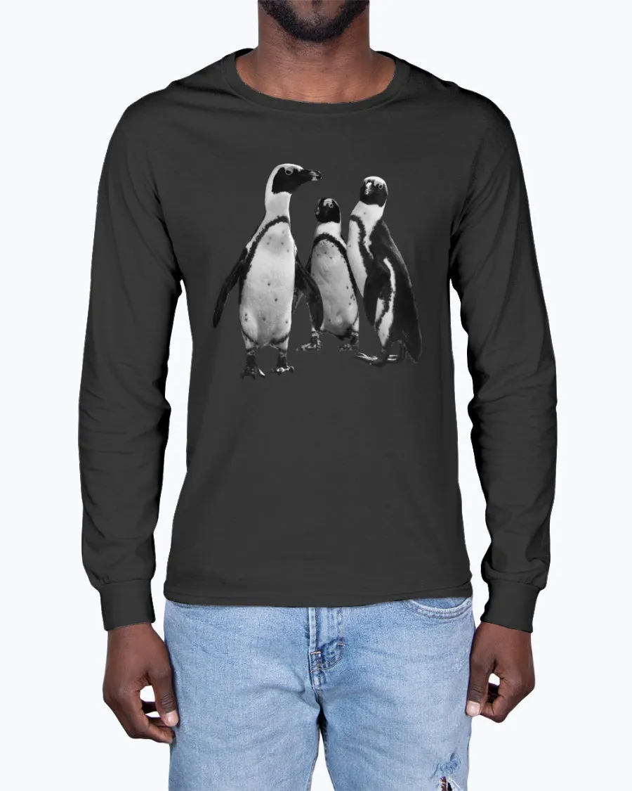 Penguin Huddle, Cute Animal Lover, Moss Apparel, Unisex Long Sleeve T-Shirt sold by Moss Apparel product image thumbnail 2