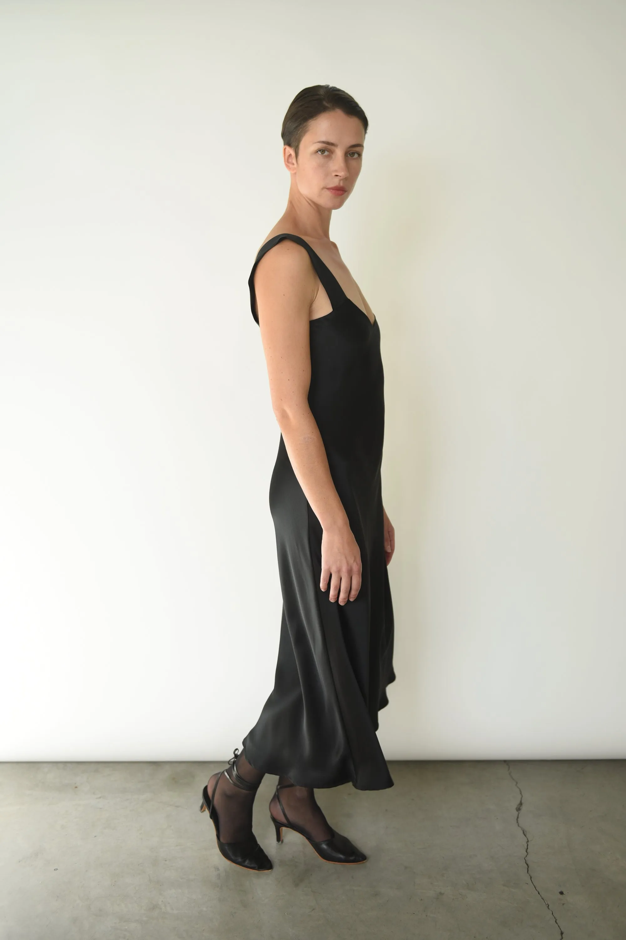 Lisette Midi Slip Dress - Black sold by Kamperett product image thumbnail 3