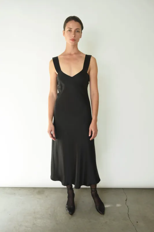 Lisette Midi Slip Dress - Black made by Kamperett