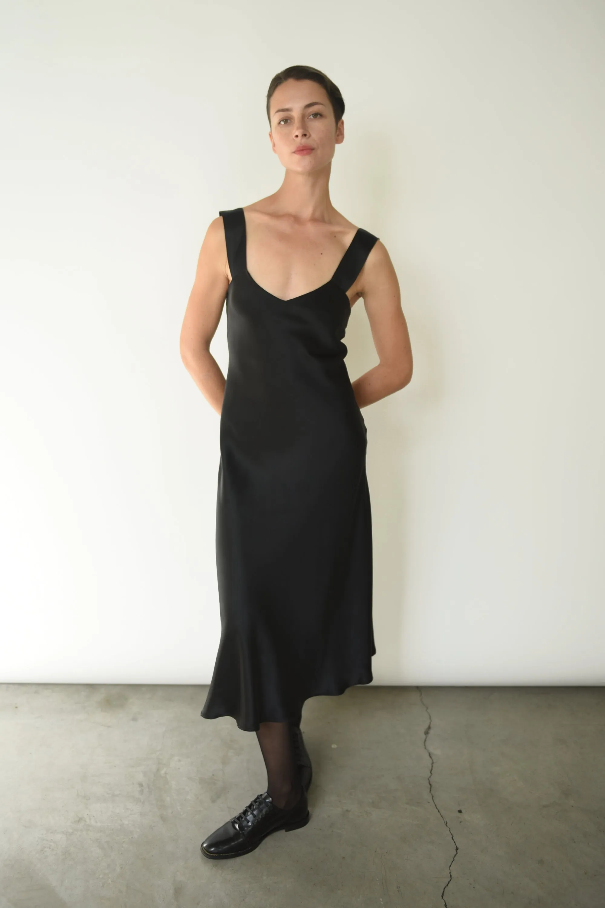 Lisette Midi Slip Dress - Black sold by Kamperett product image thumbnail 5