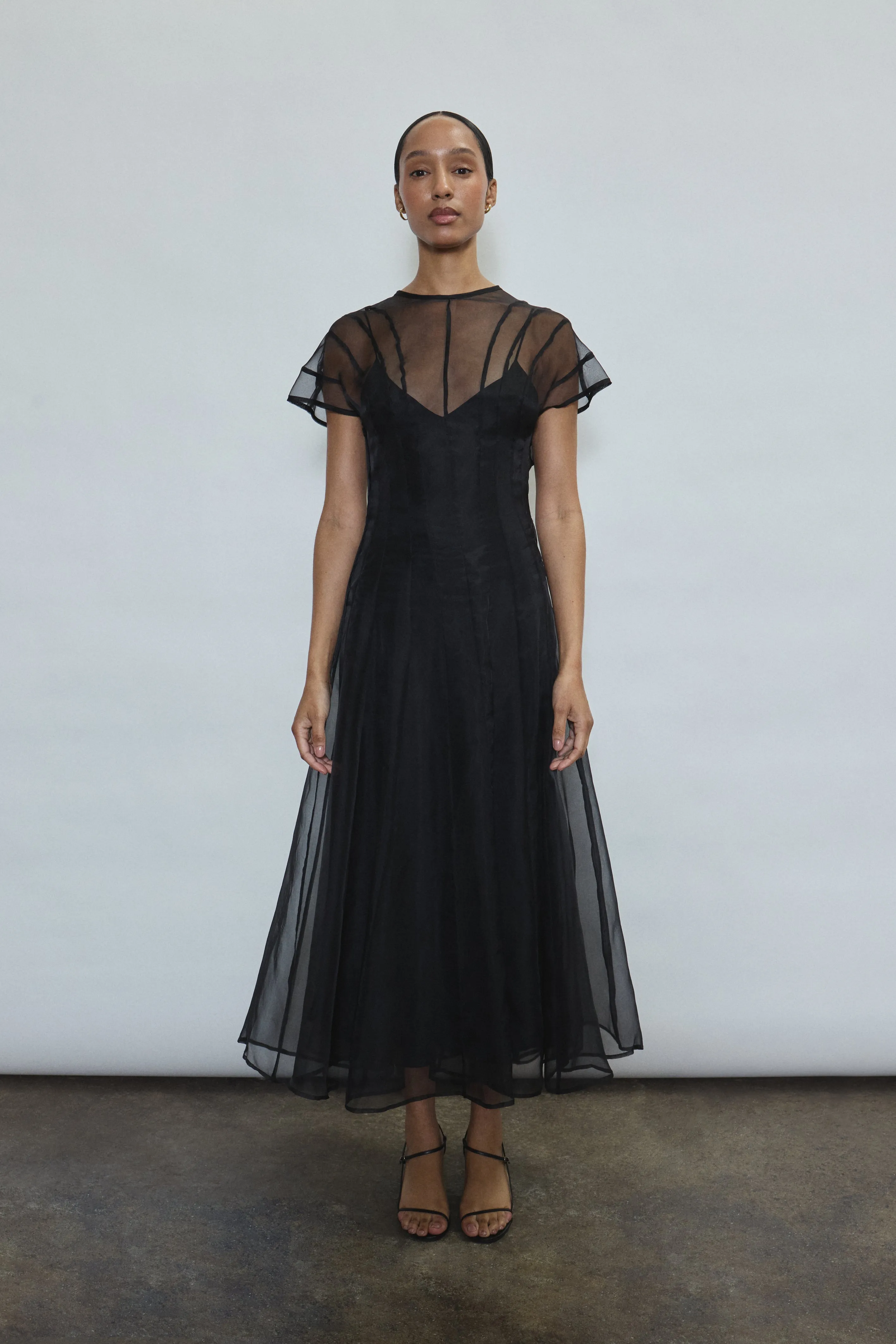 Caroline Midi Slip Dress - Black sold by Kamperett product image thumbnail 4