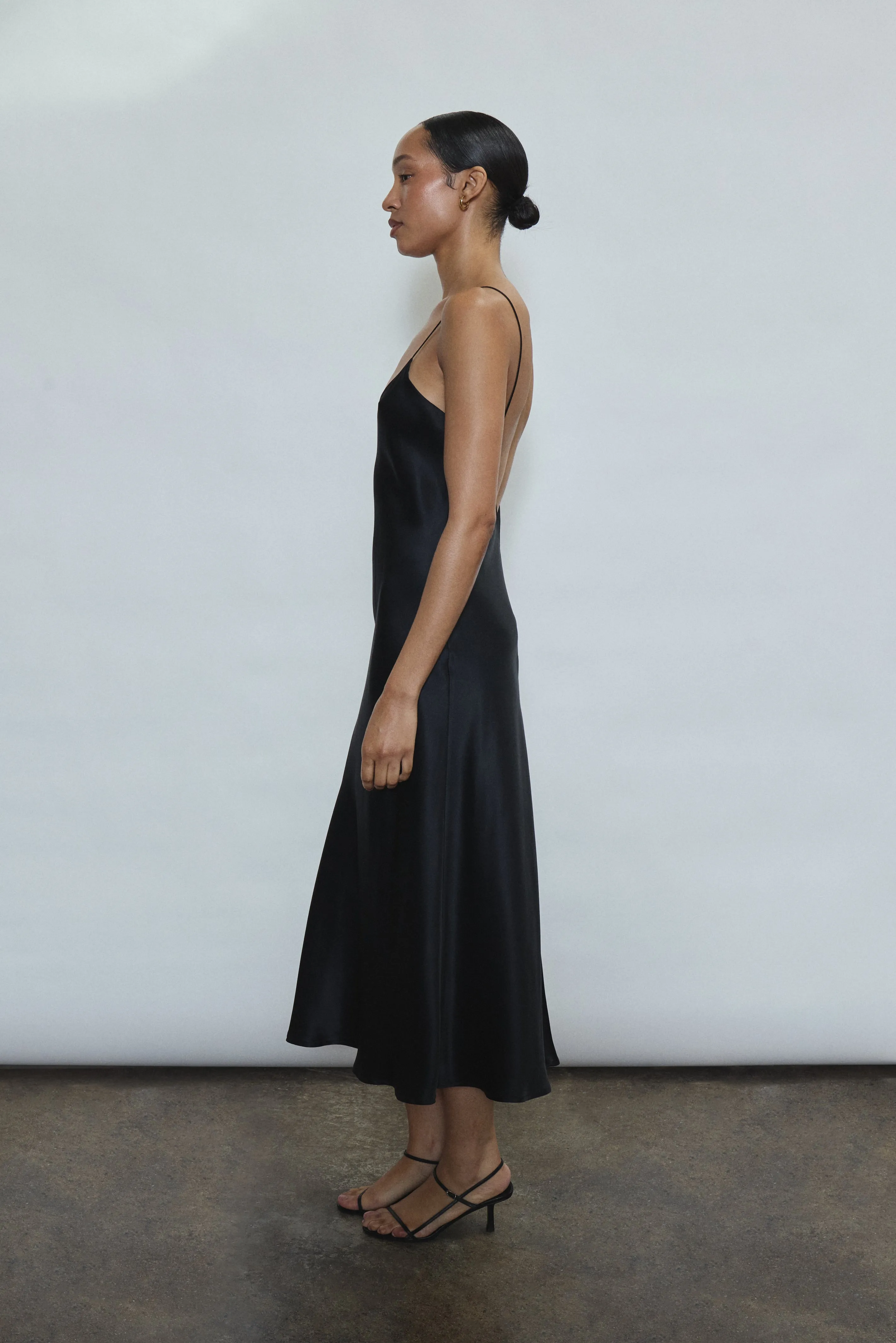 Caroline Midi Slip Dress - Black sold by Kamperett product image thumbnail 2