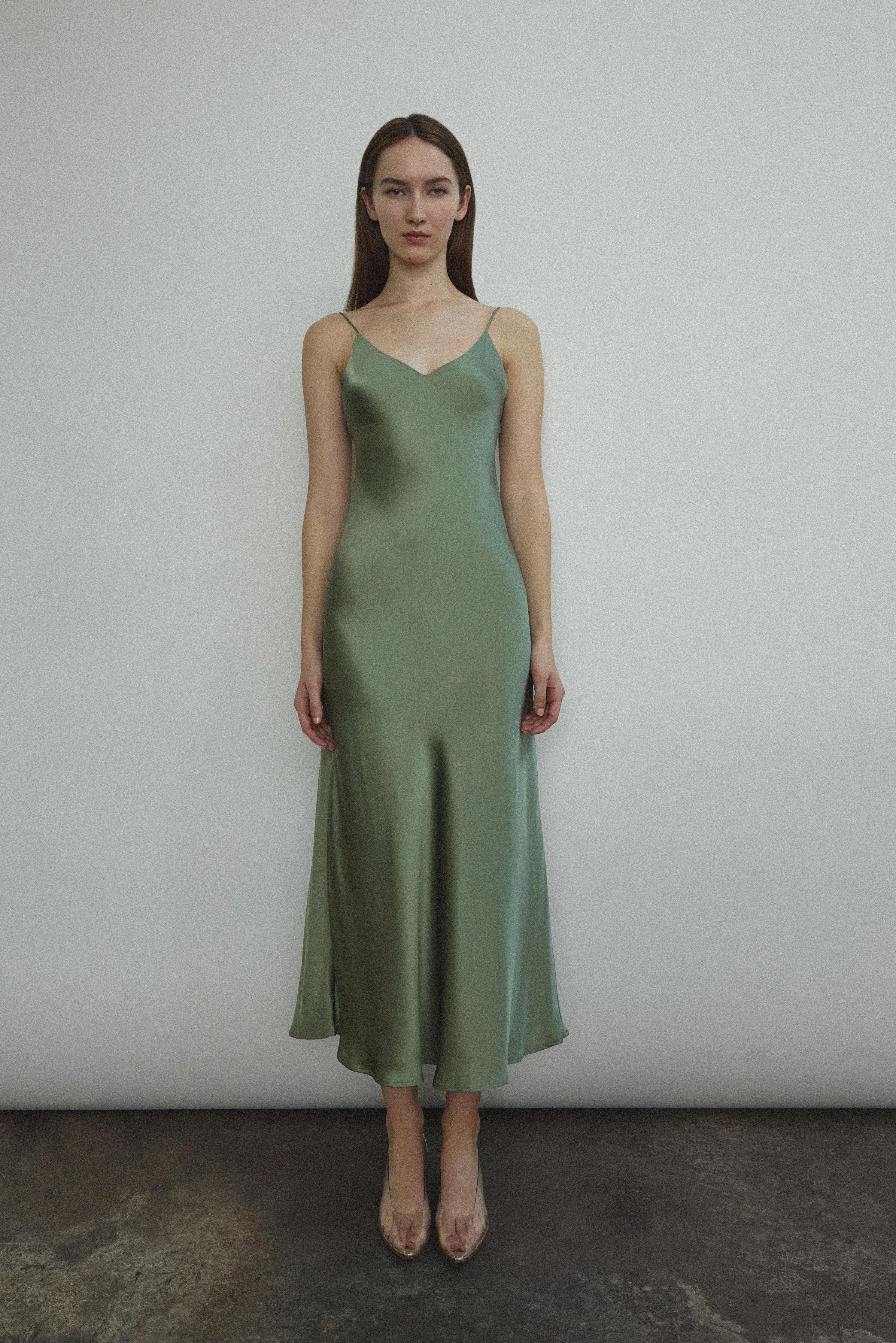 Caroline Midi Slip Dress - Jade sold by Kamperett