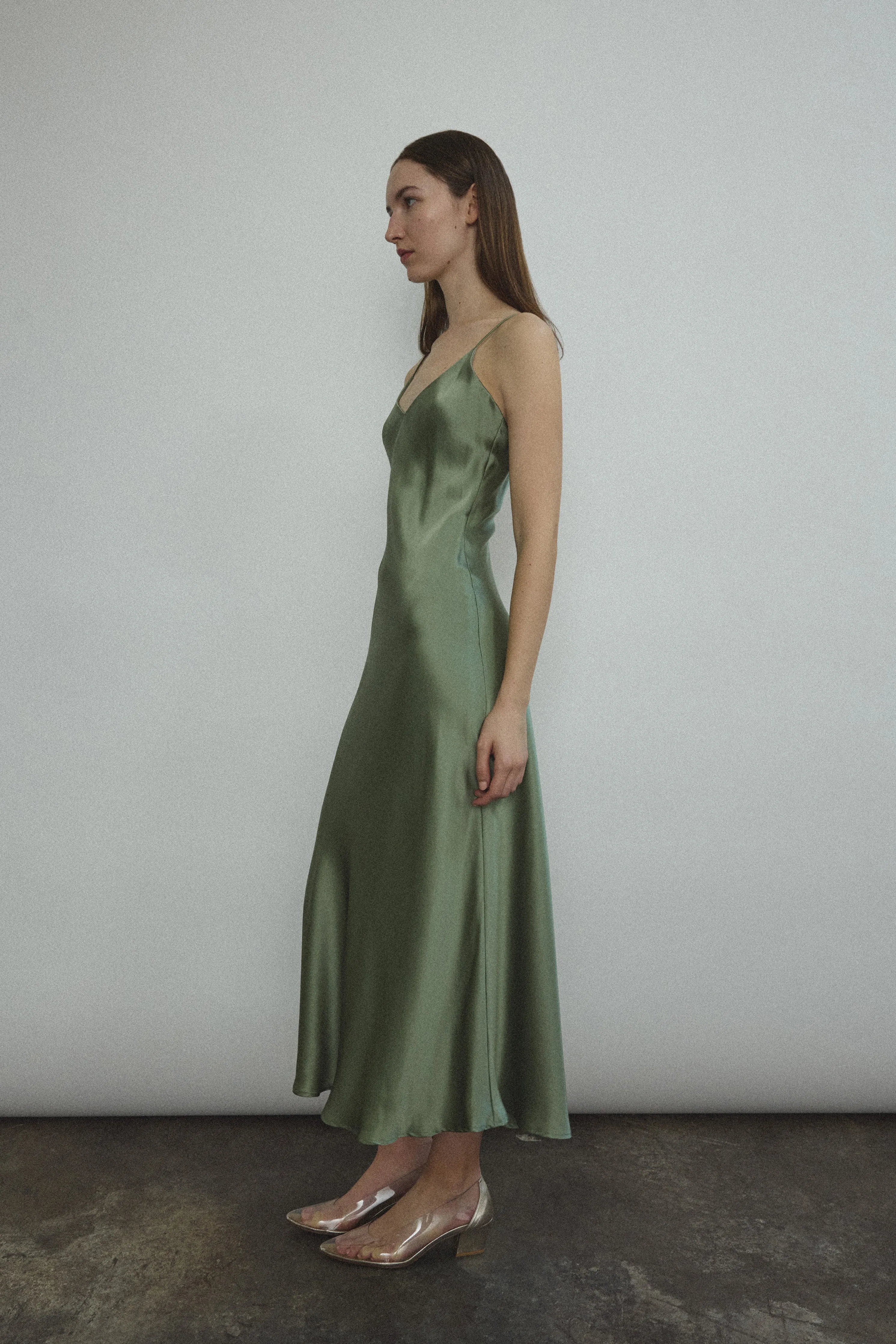 Caroline Midi Slip Dress - Jade sold by Kamperett product image thumbnail 2