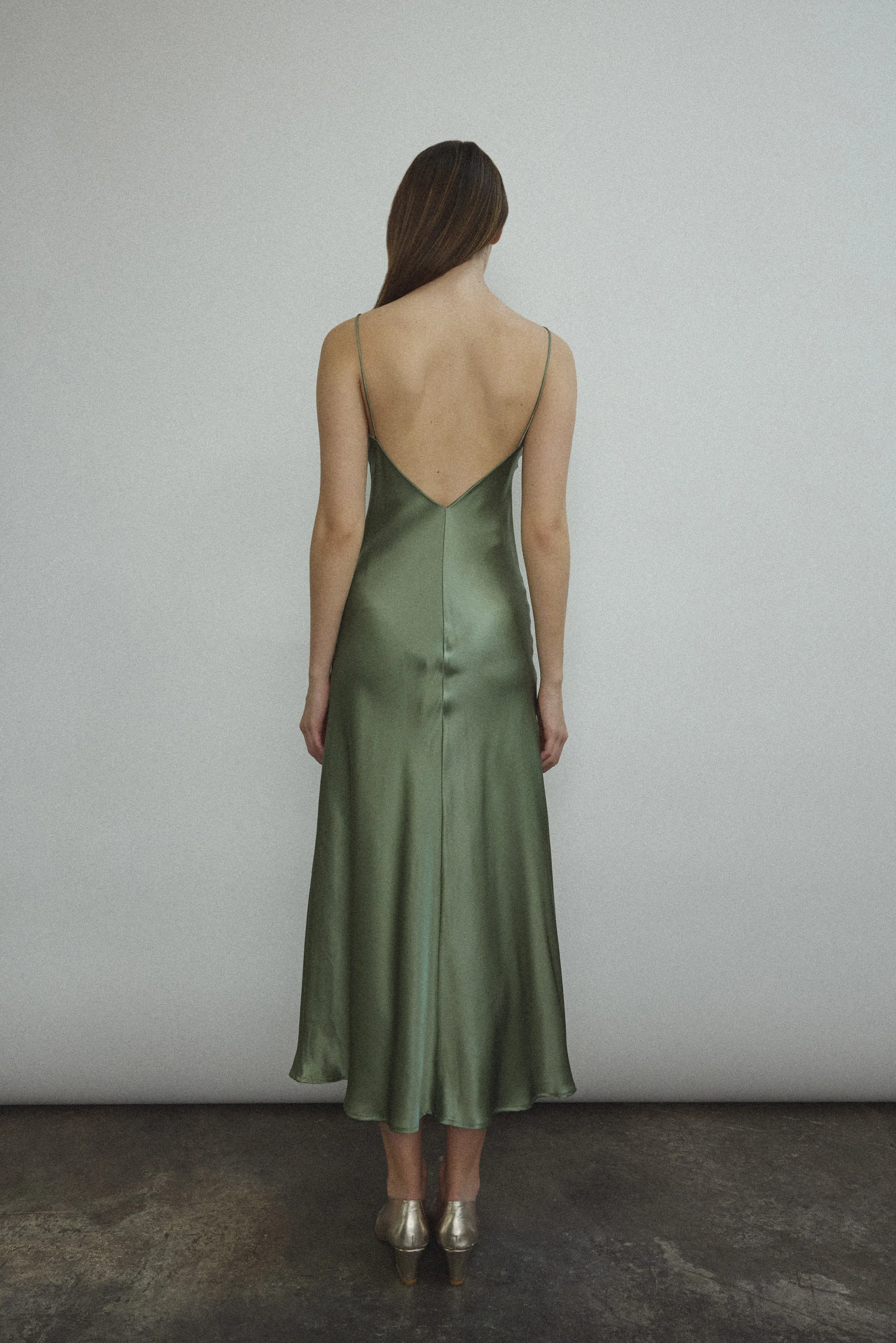 Caroline Midi Slip Dress - Jade sold by Kamperett product image thumbnail 3