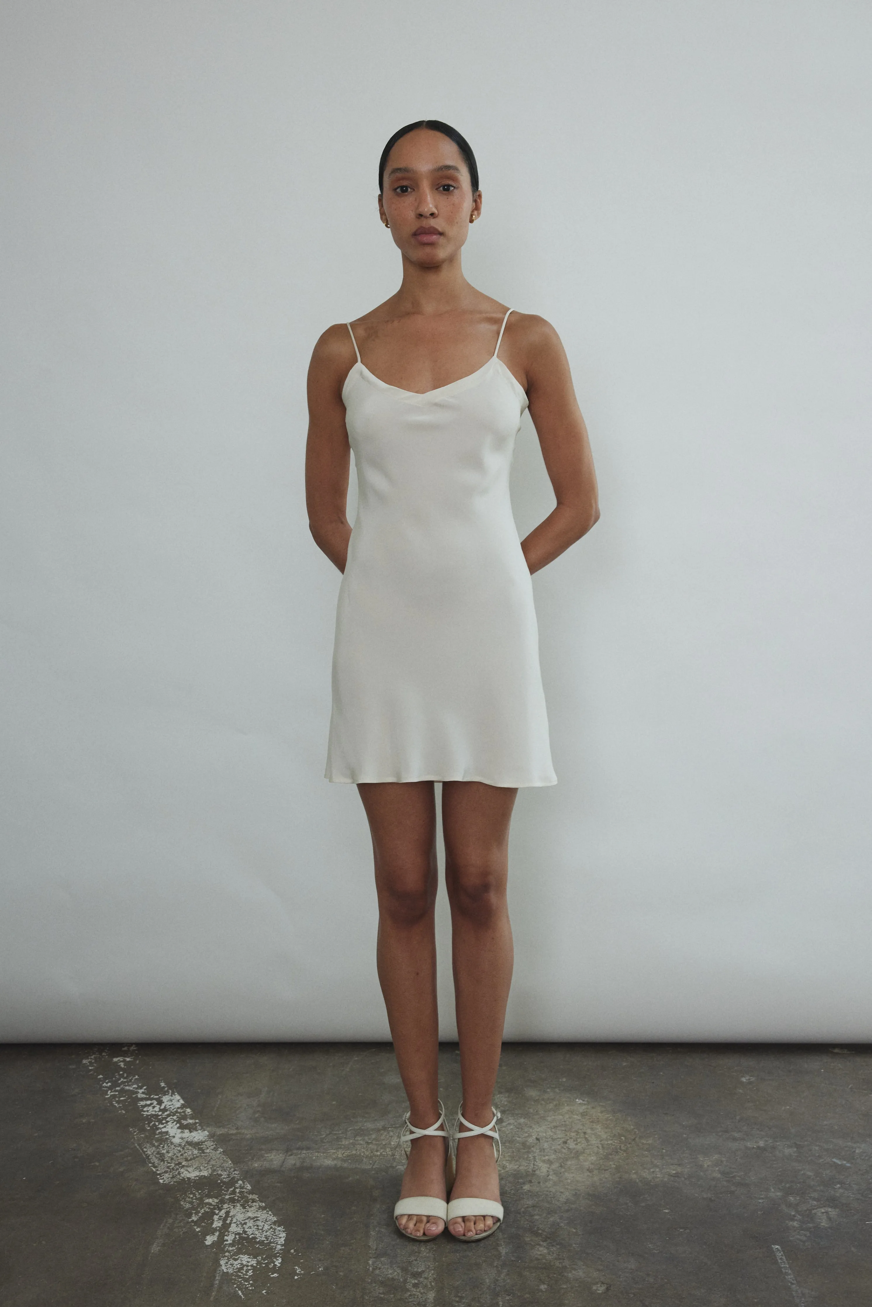 V-Neck Mini Slip - Ivory sold by Kamperett