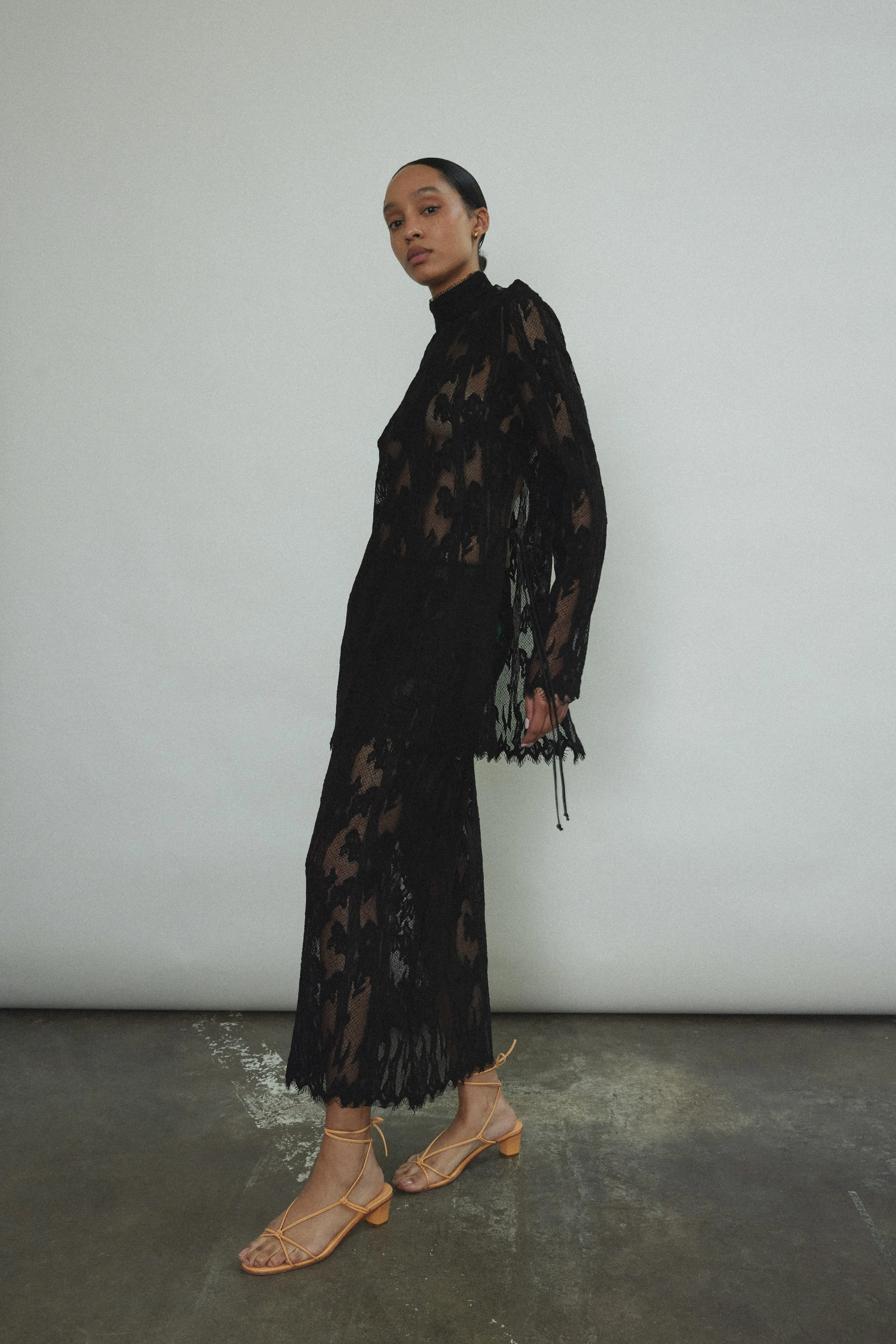 Isabella Skirt - Black Lace sold by Kamperett