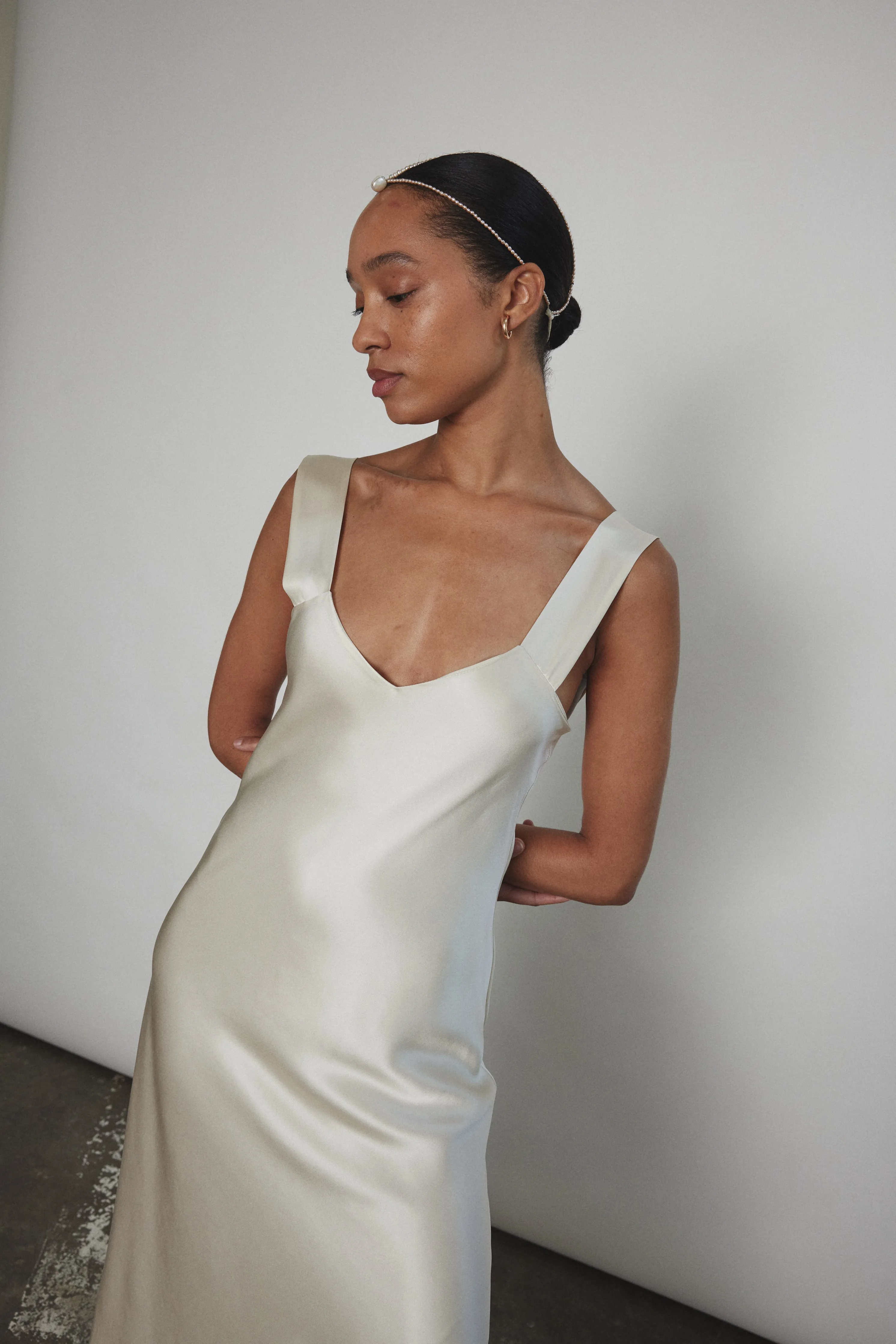 Lisette Midi Slip Dress - Ivory sold by Kamperett product image thumbnail 5