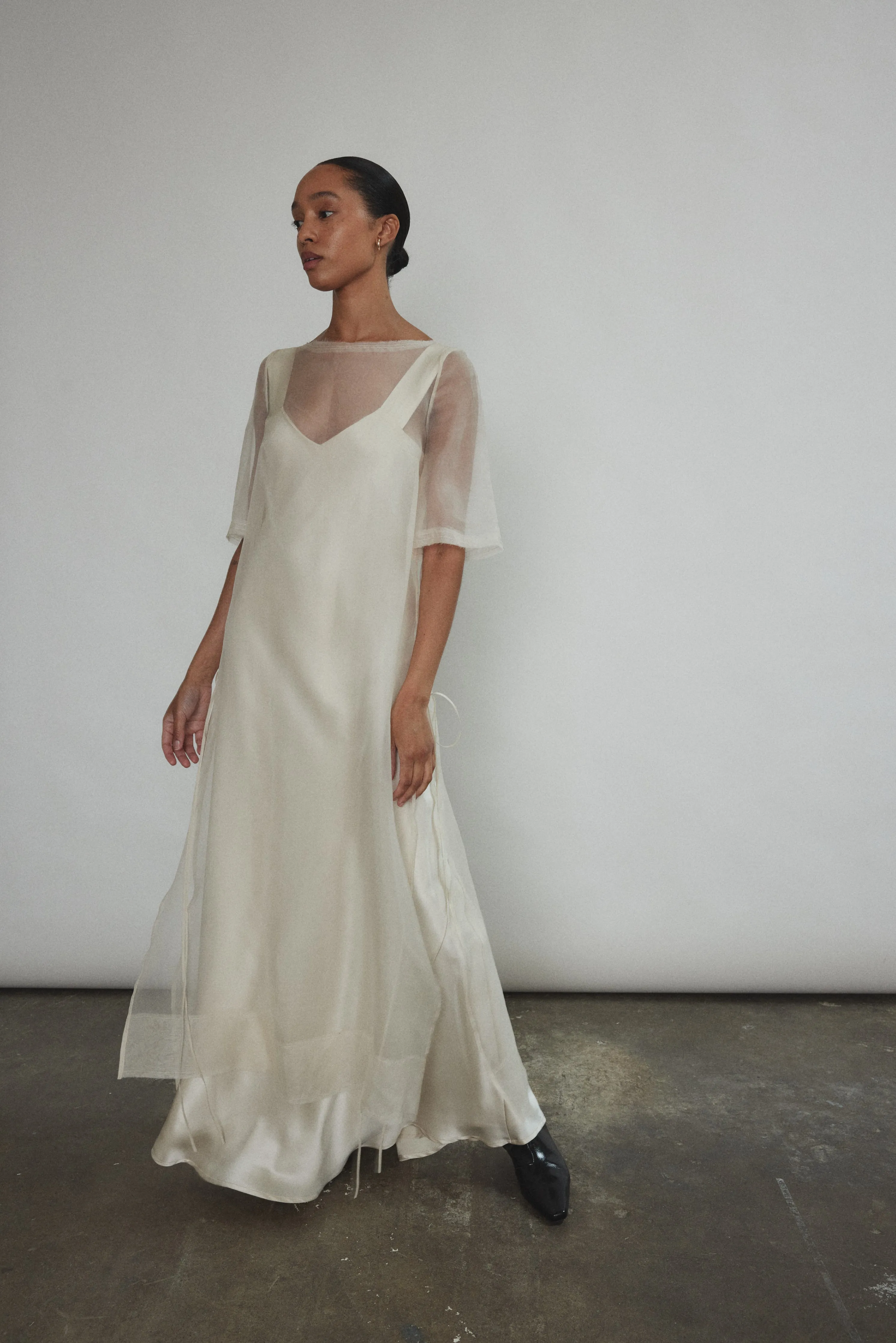 Lisette Maxi Slip Dress - Ivory sold by Kamperett product image thumbnail 5