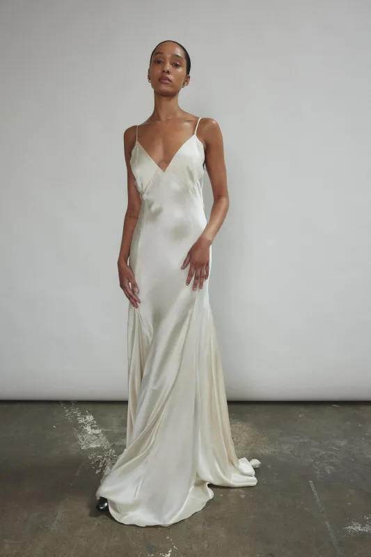 Simone Slip Dress - Ivory made by Kamperett