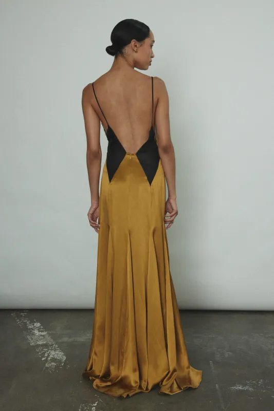 Simone Slip Dress - Brass made by Kamperett