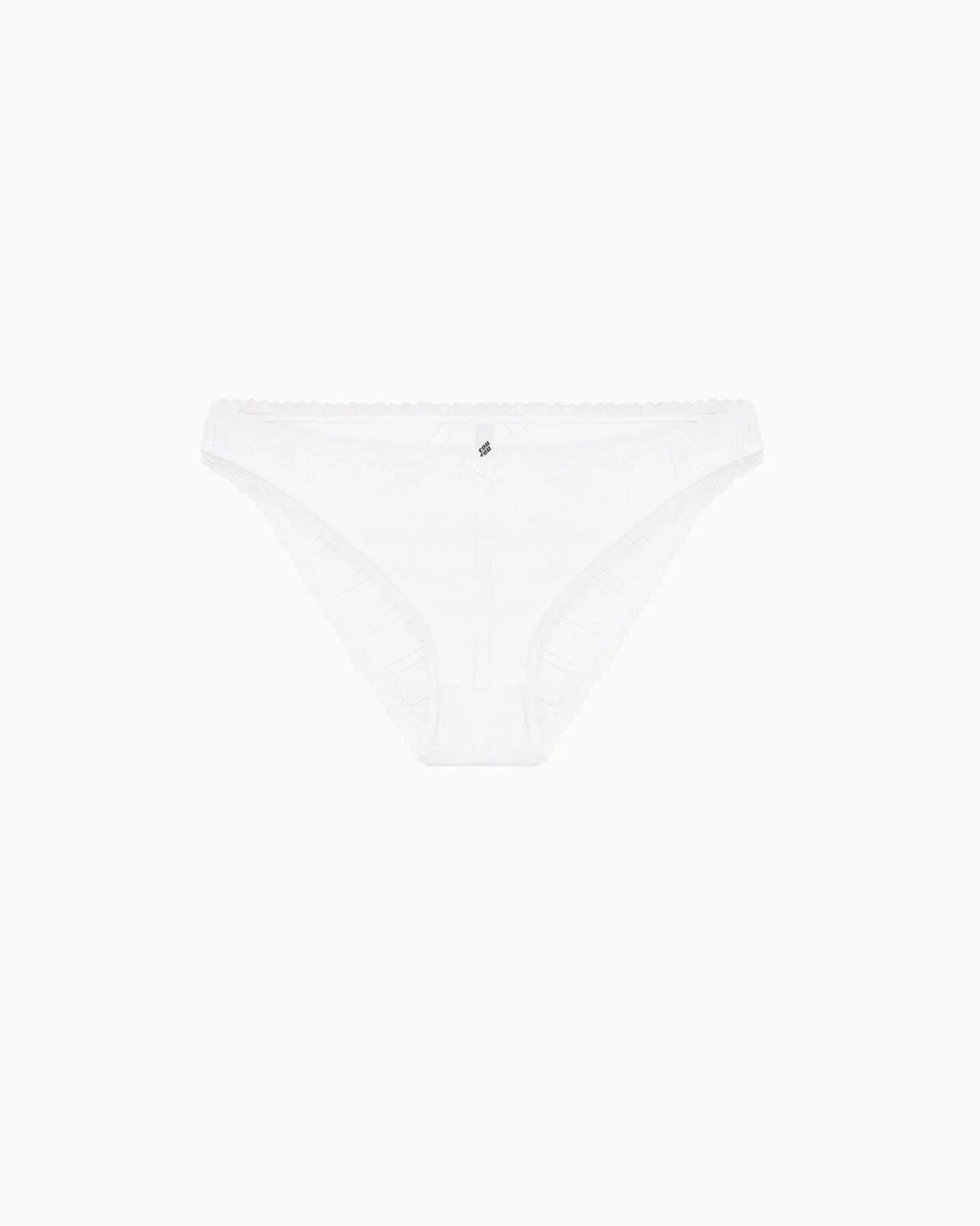 The Low Rise: White Pointelle sold by Cou Cou Intimates